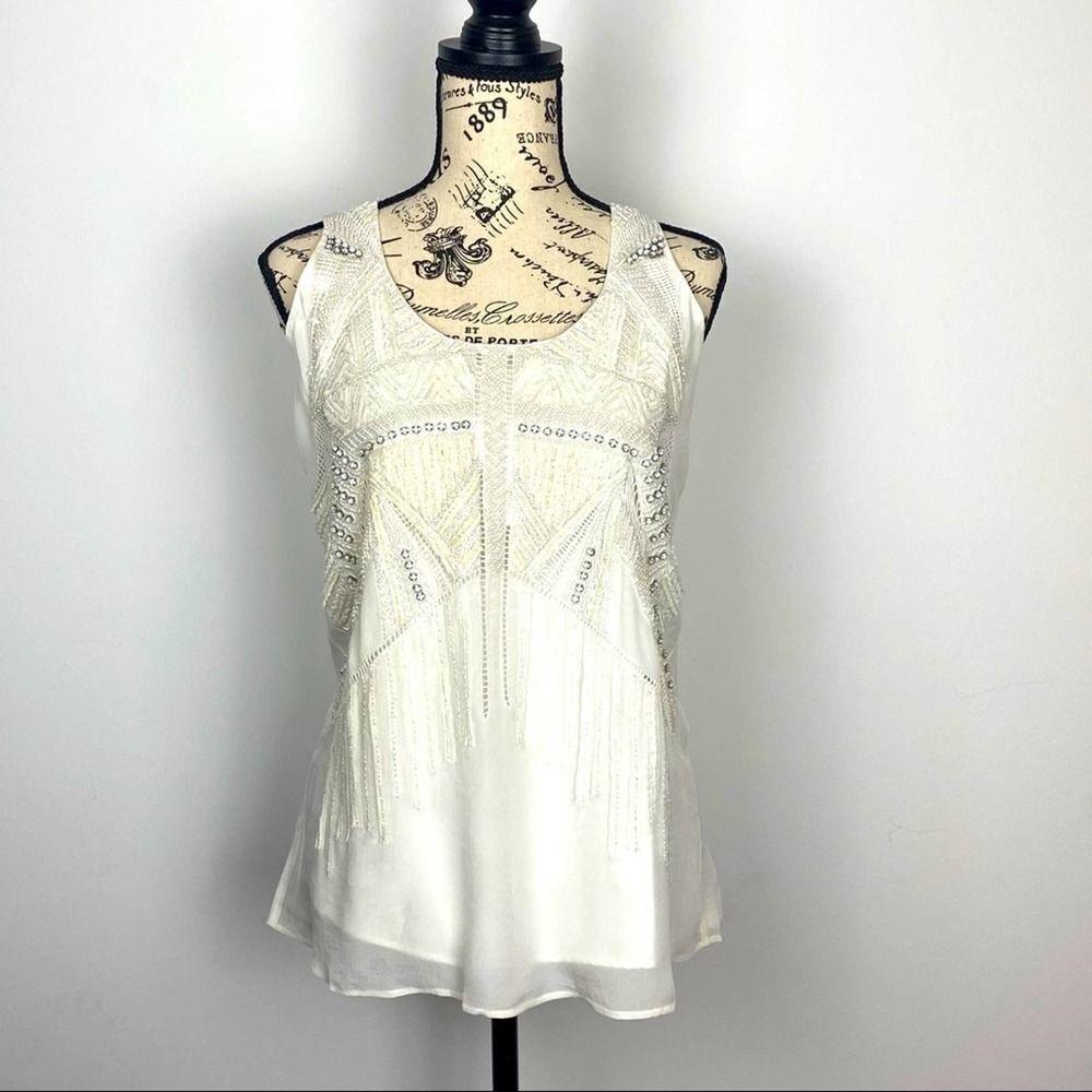 Heather by Bordeaux Embellished Tank Ivory Small